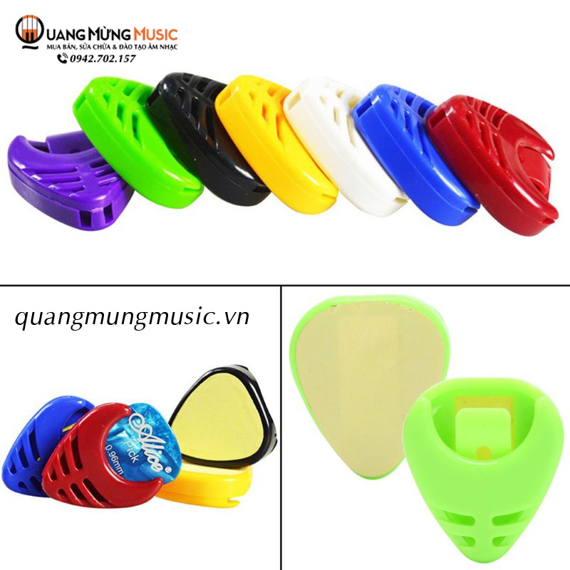 Hộp Đựng Pick Móng Guitar Nhựa Nguyên Sinh Nhiều Màu - Hộp dán đựng pick phím gảy