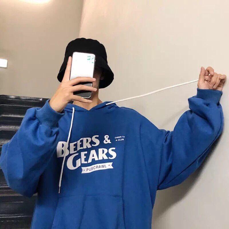 Áo Hoodie Chống Bụi 123SHOP Cho Nữ Cho Nam Có 3 Màu Sweater Form Rộng In Hình BEERS & GEARS unisex ulzzang | BigBuy360 - bigbuy360.vn