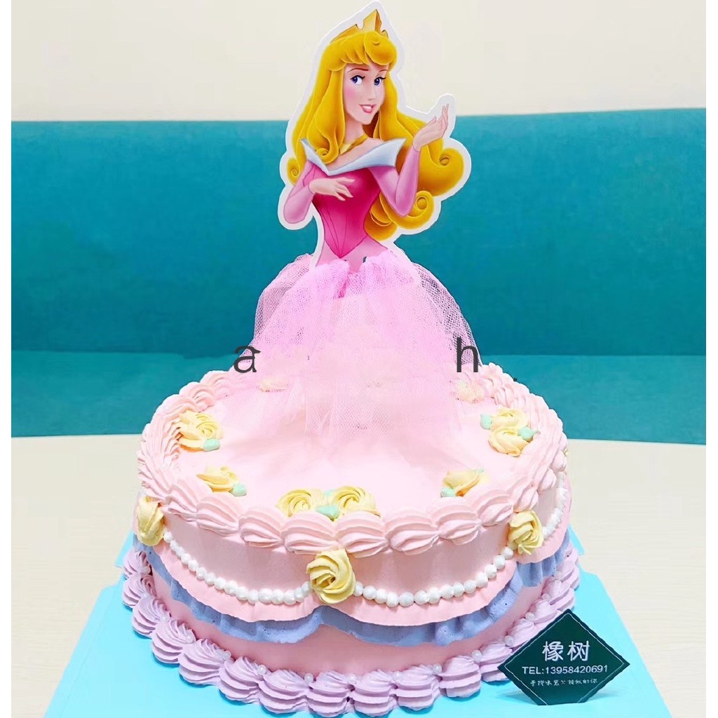 Phụ Kiện Trang Trí Bánh Kem Hình Công Chúa Elsa/Bạch Tuyết/Bạch Tuyết Disney