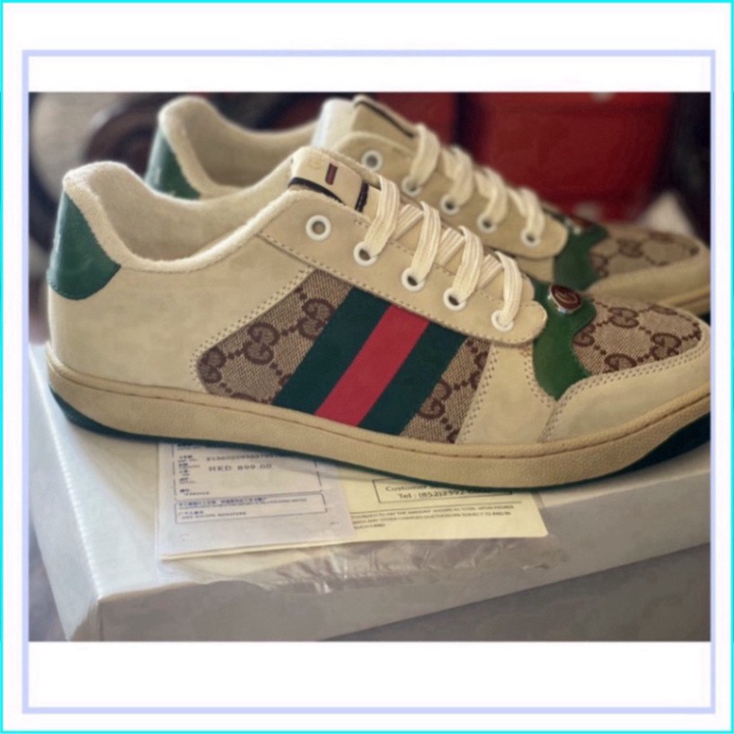 [FREE SHIP] Giày 𝐆𝐮𝐜𝐜𝐢 𝐒ơ𝐧 𝐓ù𝐧𝐠 ⚡️𝐅𝐑𝐄𝐄 𝐒𝐇𝐈𝐏⚡️ Giày thể thao GG 3 vạch hàng cao cấp da thật cực chất