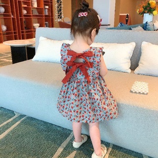 Girls' dress summer new children's vest princess dress children's floral dress baby girl's summer dress