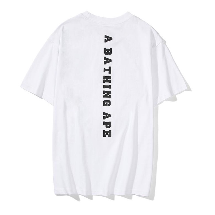 Áo thun cotton tay ngắn in hình BAPE sành điệu