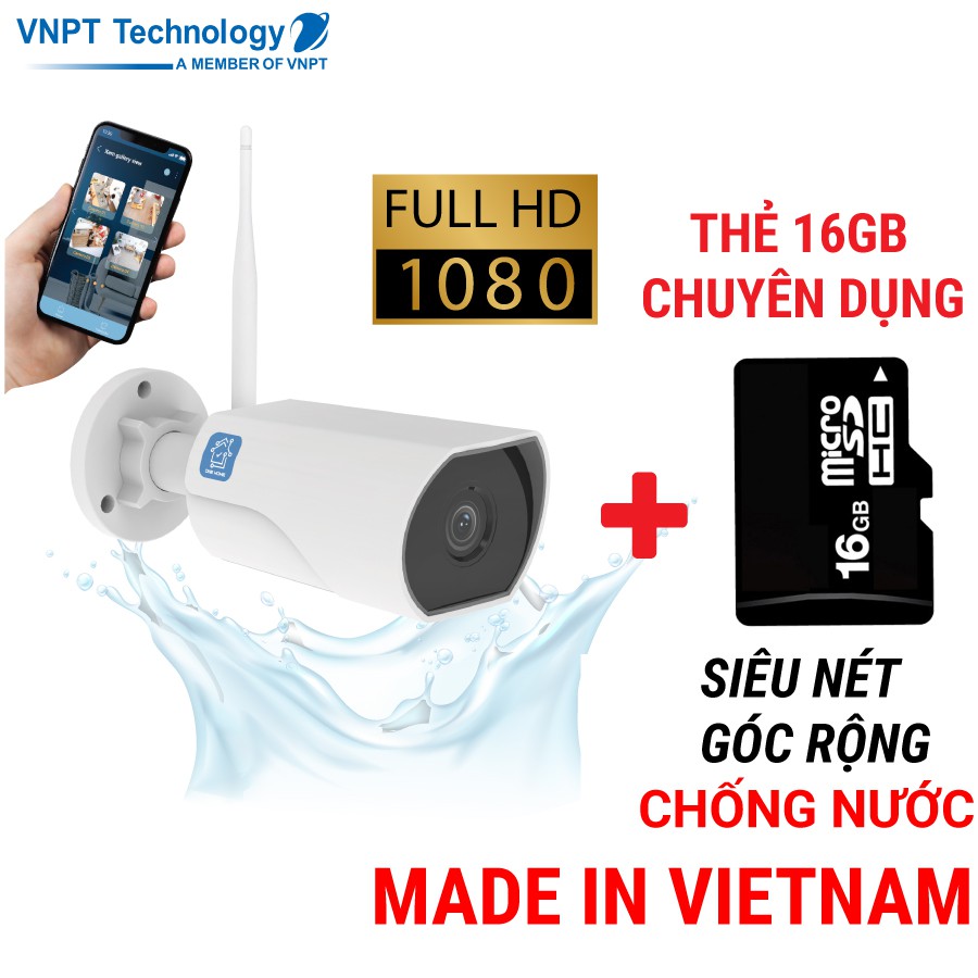 Camera IP Wifi ngoài trời VNPT Technology ONE HOME HVOF02 chống nước kèm thẻ 16Gb hàng Việt Nam