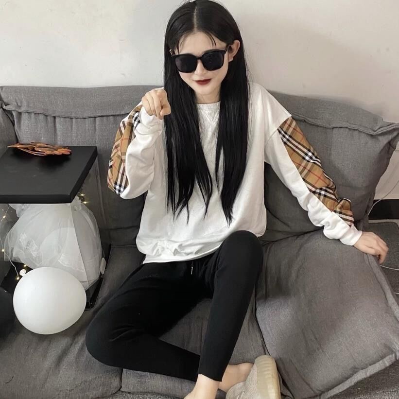 New ladies Korean loose seams with velvet warm sweaters