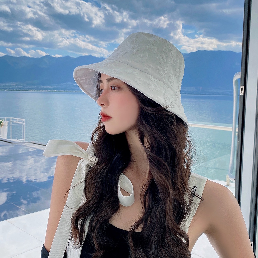 Nón Vành Ren Thêu Hoa Thời Trang Mùa Hè Phong Cách Hàn Quốc Cho Nữ