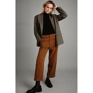 Thanh lý quần Zara nhung tăm Straight Fit Corduroy Trousers size EUR 34