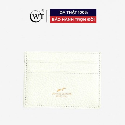 Ví Đựng Thẻ Da Bò Cao Cấp Màu Trắng WT Leather 0950.9
