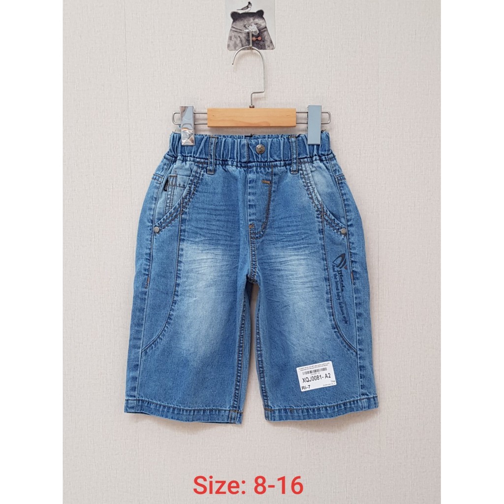 XQJ0081-A2 - Quần Jean bé trai, ngố, jeans cotton, màu xanh nhạt hiệu KiKids, size to 8t-16t, ri7 - Hàng Made In Vietnam