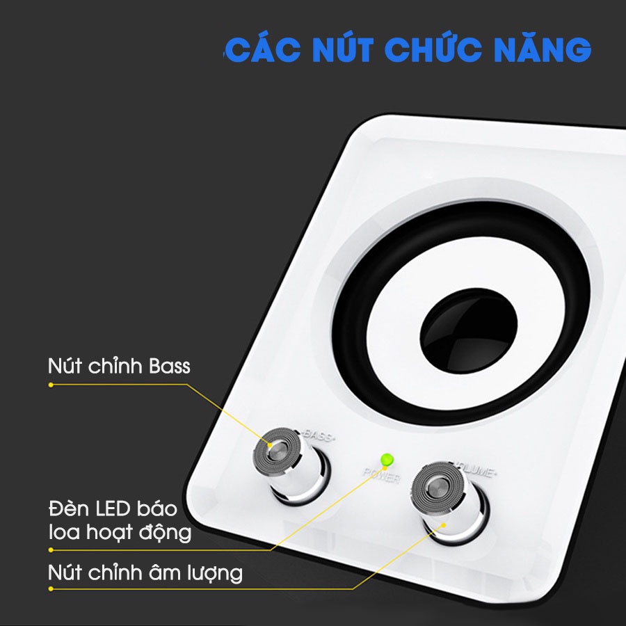 Loa máy tính PC cao cấp 2.1 - Loa vi tính laptop âm Bass Echo hay thiết kế mini để bàn nhỏ gọn