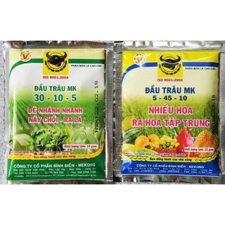 Bộ 2 gói Phân bón Đầu Trâu MK 2 Giai Đoạn KÍCH RA CHỒI và KÍCH RA HOA 30-10-5 và 5-45-10 2 gói 20gr