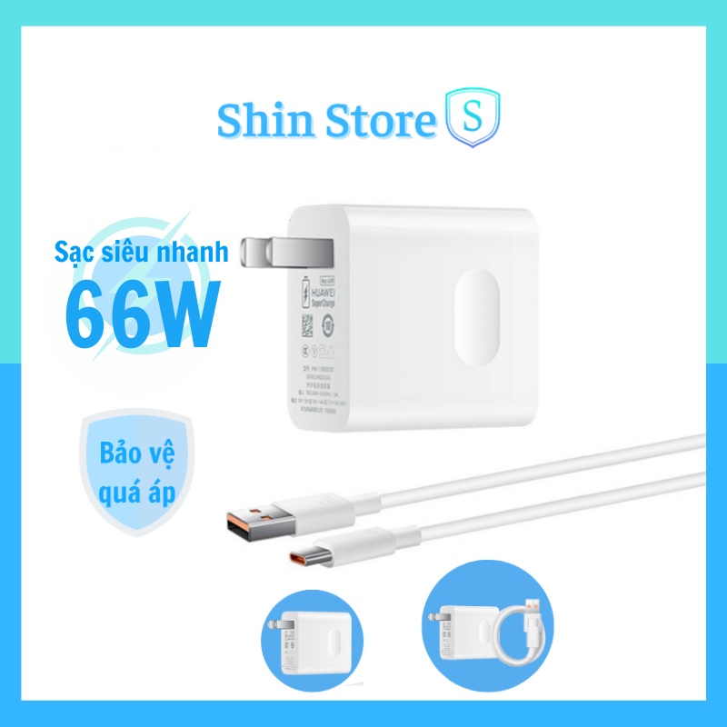 Bộ củ sạc nhanh kèm cáp sạc nhanh Type C 66W cho Xiaomi/Oppo/Vivo/Samsung/Huawei
