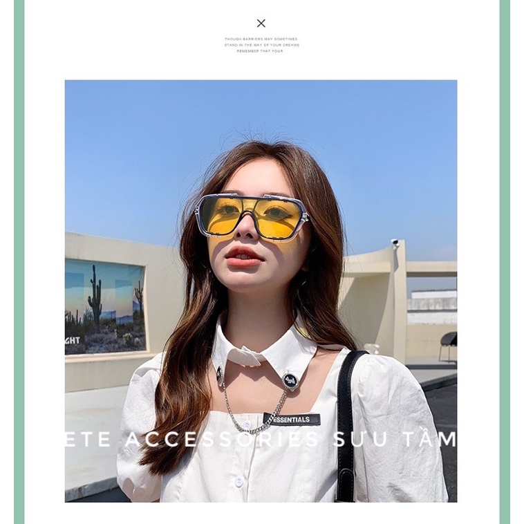 Kính râm mát màu vàng thời trang nam nữ🔻Mắt kính thời trang