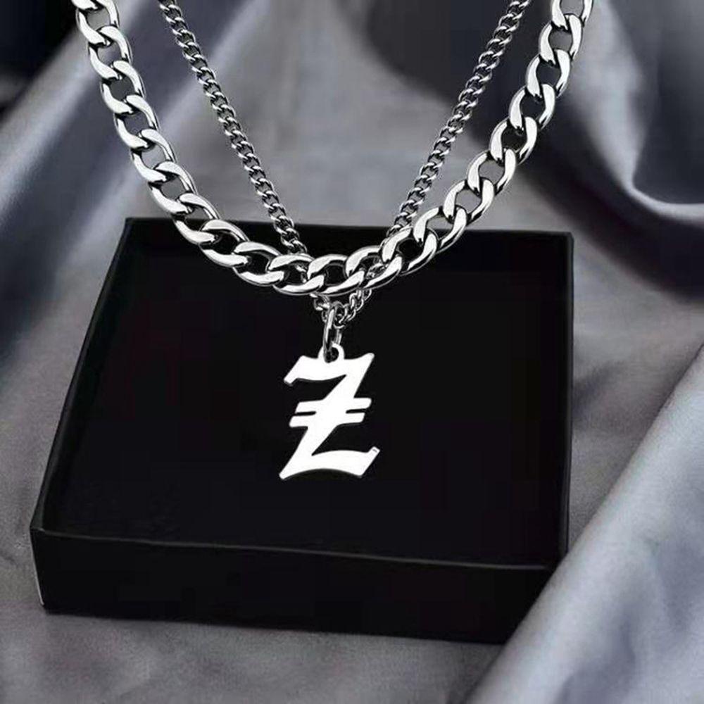 Vòng cổ Hai Lớp Bằng Thép Titan Phong Cách Hàn Quốc Cho Nam Nữ