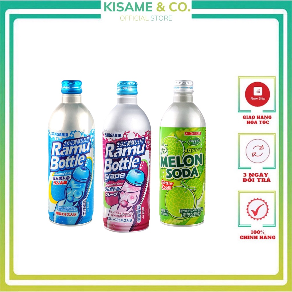 Nước Soda Sangaria có ga vị tự nhiên 500ml Nhật Bản [HSD T9/2023]