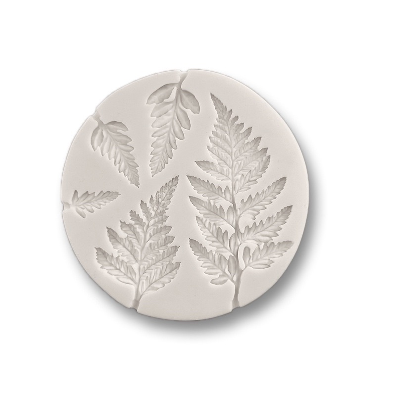 silicon lá dương xỉ trang trí bánh.