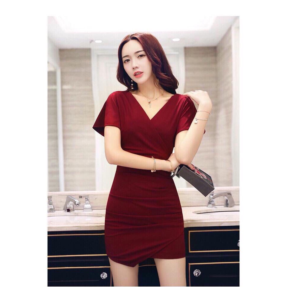 ĐẦM BODY EO XẾP LY TAY CÁNH DƠI