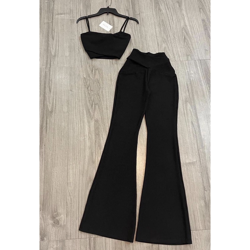 Set Áo Dây Kèm Quần Dài Thun Gân