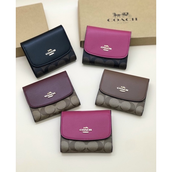 Ví Coach ngắn nắp tròn full box