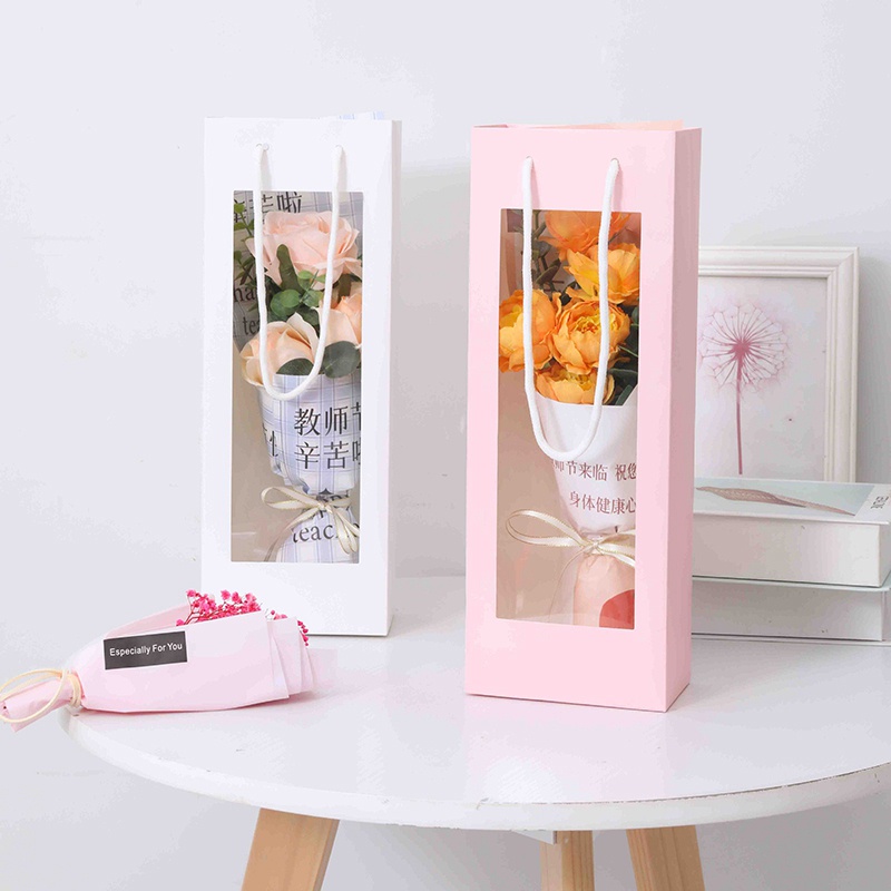 Hộp Quà Sinh Nhật Với Cửa Sổ Trong Suốt Và Tay Cầm Túi Giấy