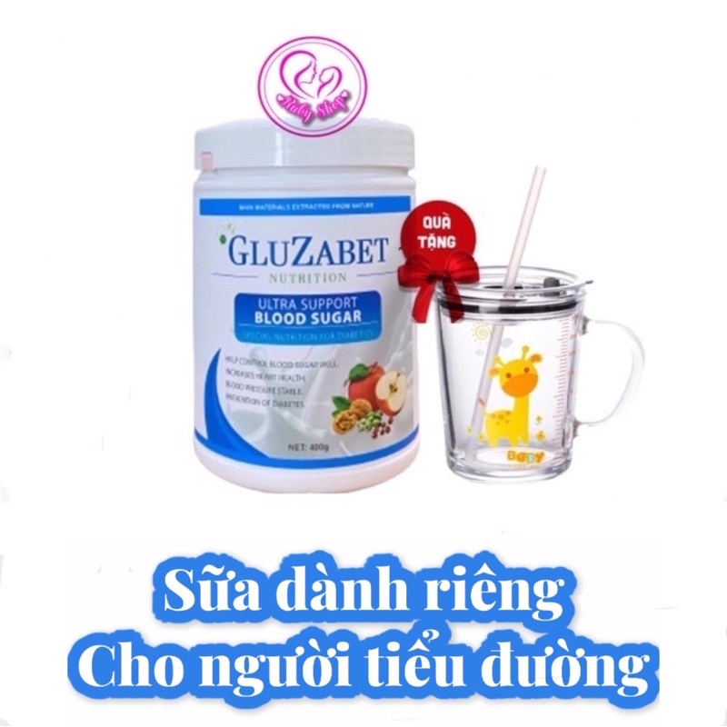 Sữa chuyên dành cho người tiểu đường Gluzabet hộp 400g ,ổn định đường huyết + tặng ly