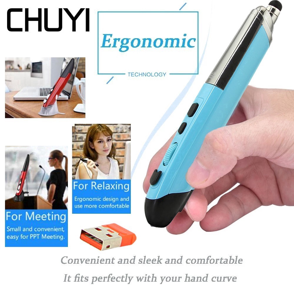 Chuột 2.4G Wireless Laser Mouse Touch Pen Mause High Capacitive Screen Pointer Electronic Air Pen Mouse For PPT
