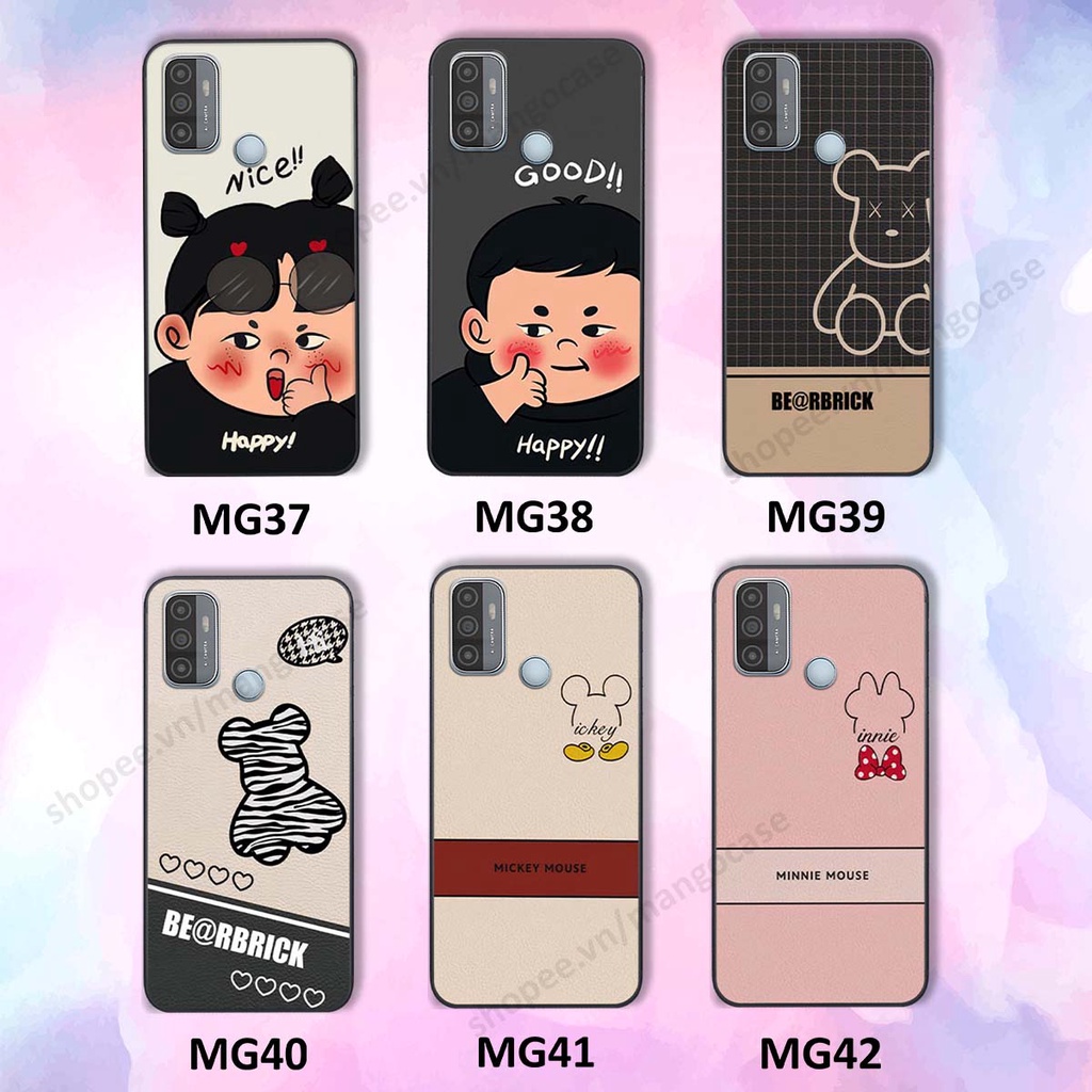 Ốp lưng Oppo A53 in hình happy nice, bé gấu đáng yêu