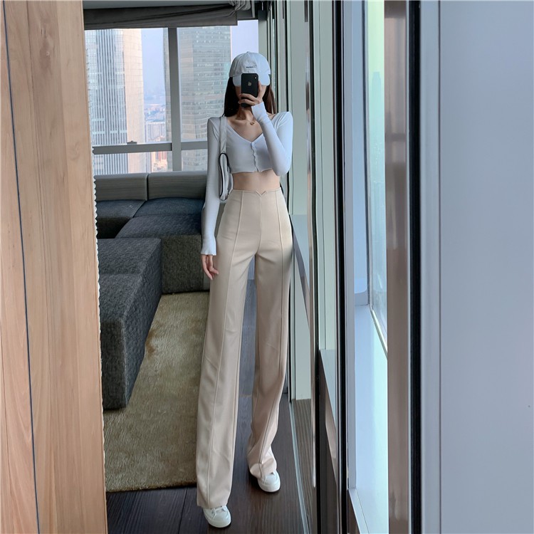 Quần Dài Lưng Cao Ống Rộng Phong Cách Hàn Quốc | BigBuy360 - bigbuy360.vn