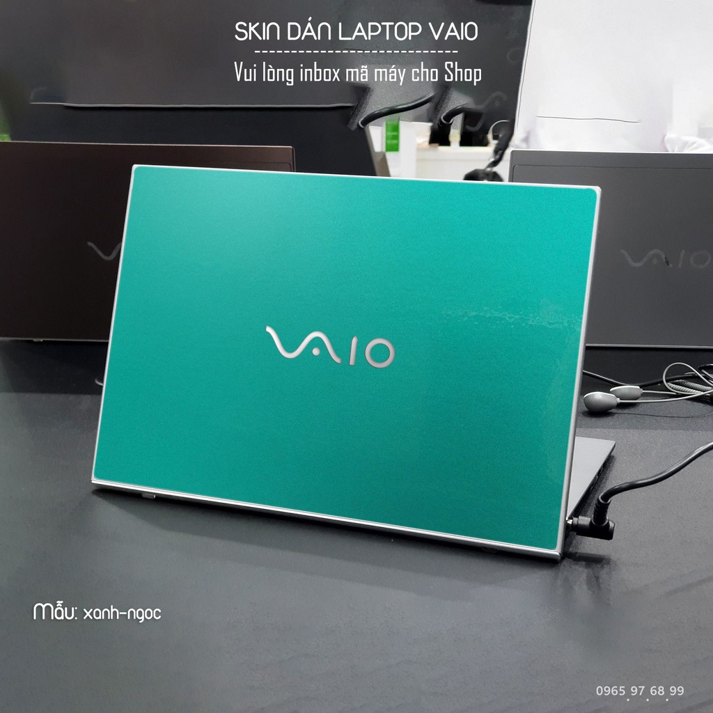 Skin dán Laptop Sony Vaio màu xanh ngọc (inbox mã máy cho Shop)