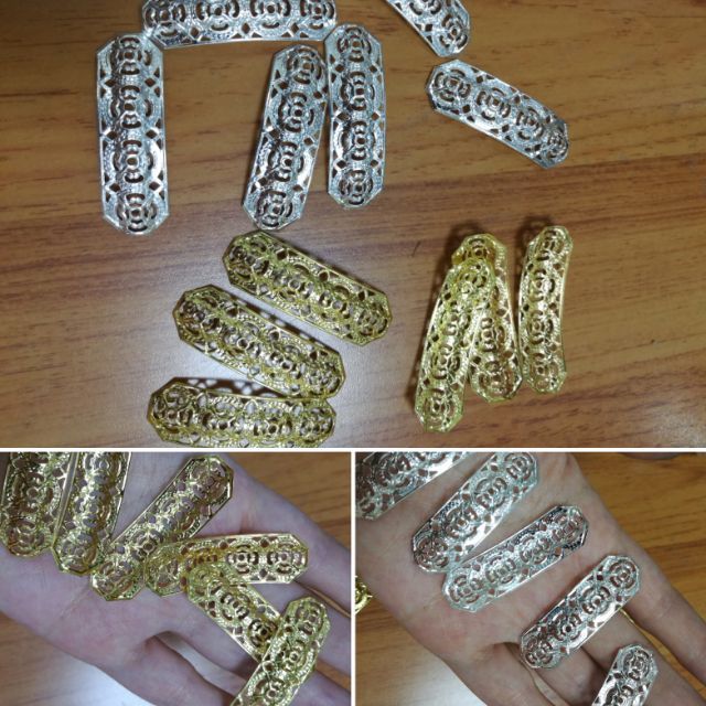 [Nguyên liệu làm trâm trang sức cổ trang] 10 phiến cong trổ làm kim quan trang sức cổ trang