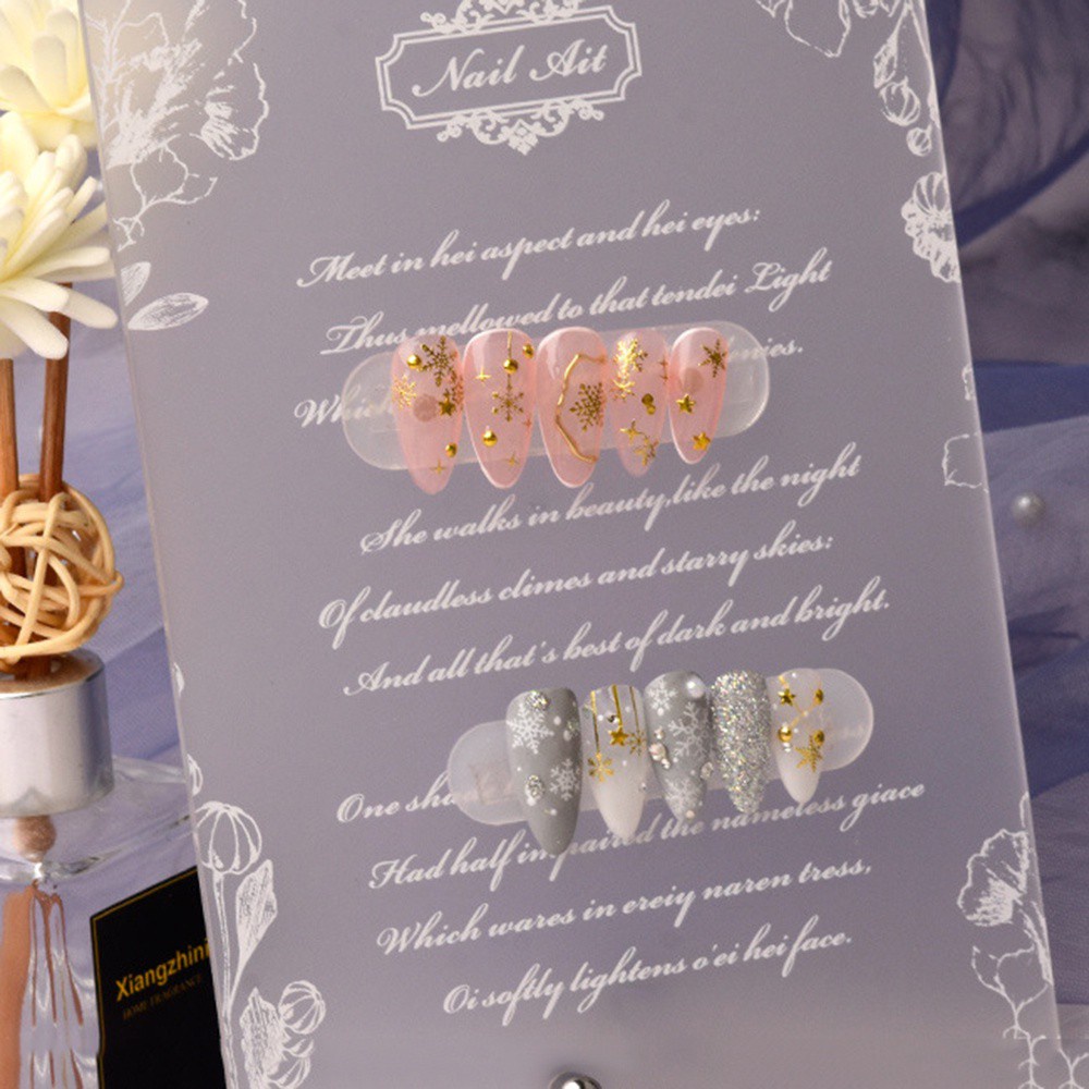 [Hàng mới về] Khung trưng bày móng tay nghệ thuật bằng acrylic họa tiết hoa hồng sử dụng chuyên nghiệp