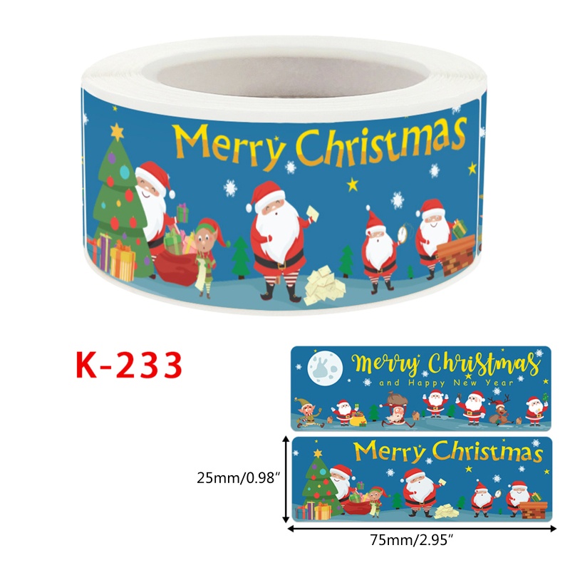 Sa Set 120 Miếng Dán Trang Trí Hộp Quà Hình Chữ Nhật Phong Cách Giáng Sinh