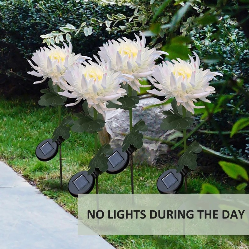 Đèn LED kiểu hoa cúc dùng năng lượng mặt trời chống thấm nước trang trí ngoài trời