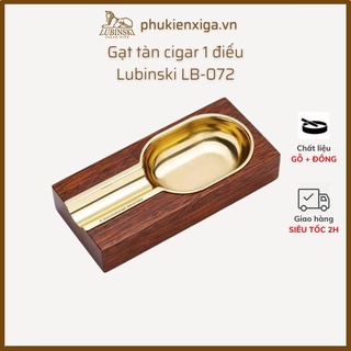 Gạt tàn xì gà lubinski 1 điếu bằng gỗ và hợp kim lb-072