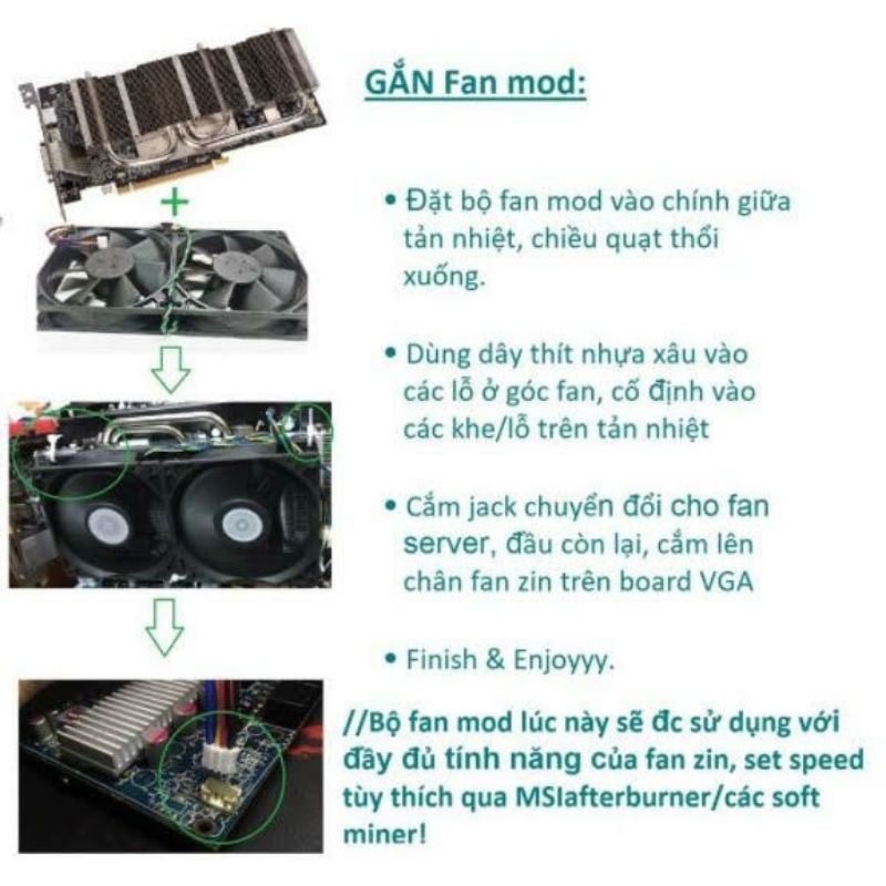 Fan mod VGA (2 fan 1 dây điều tốc)