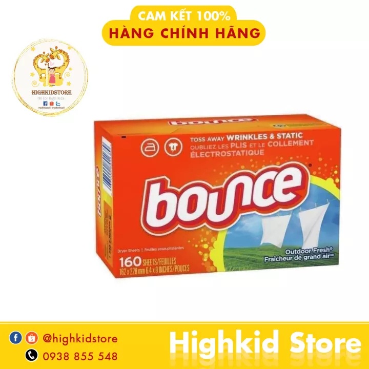 Giấy thơm quần áo Bounce của Mỹ 160 tờ