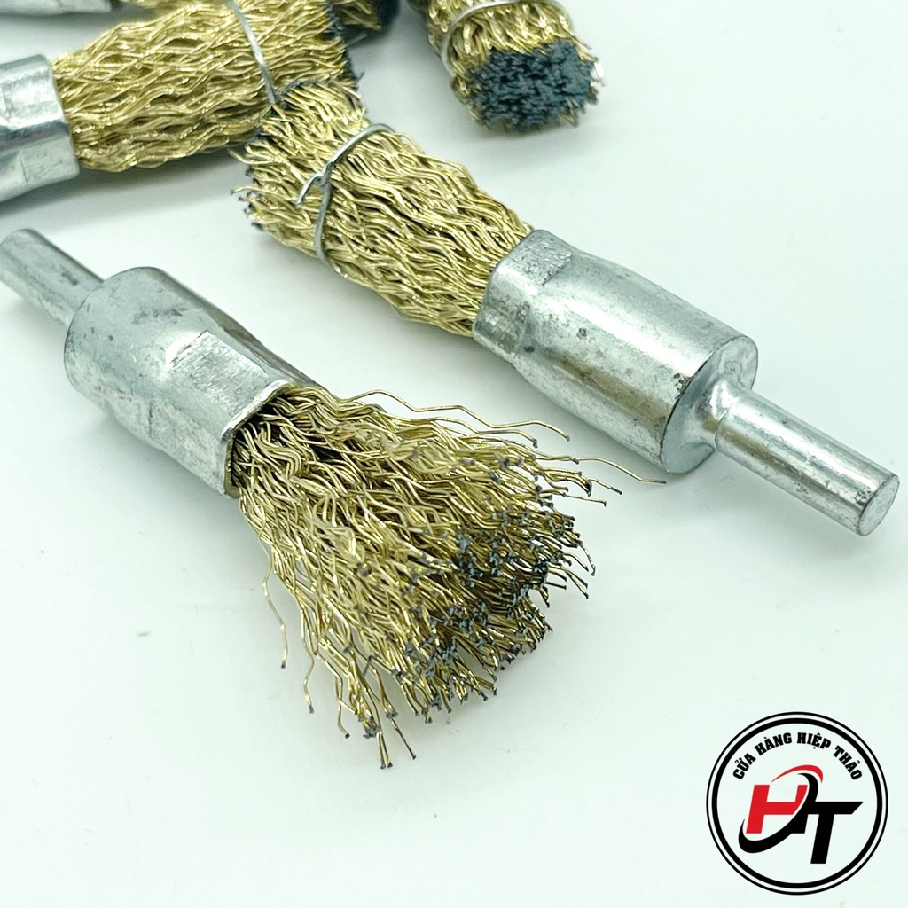 Chổi đánh rỉ sắt rỉ sét inox dạng bút chuôi 6mm lắp máy khoan CDR-BUT-6MM