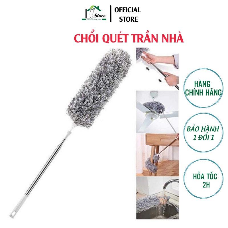 Chổi Quét Trần Gấp Gọn, Lau Bụi, Quét Trần Nhà Thông Minh Lochi Store