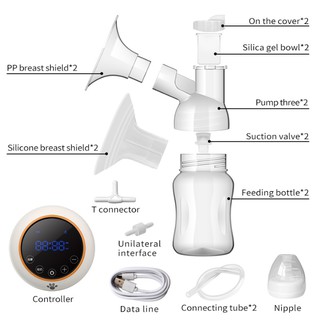 Máy hút sữa đôi Cmbear ZRX-0912 (pin tích điện, màn hình LED, 6 chế độ hút và massage)