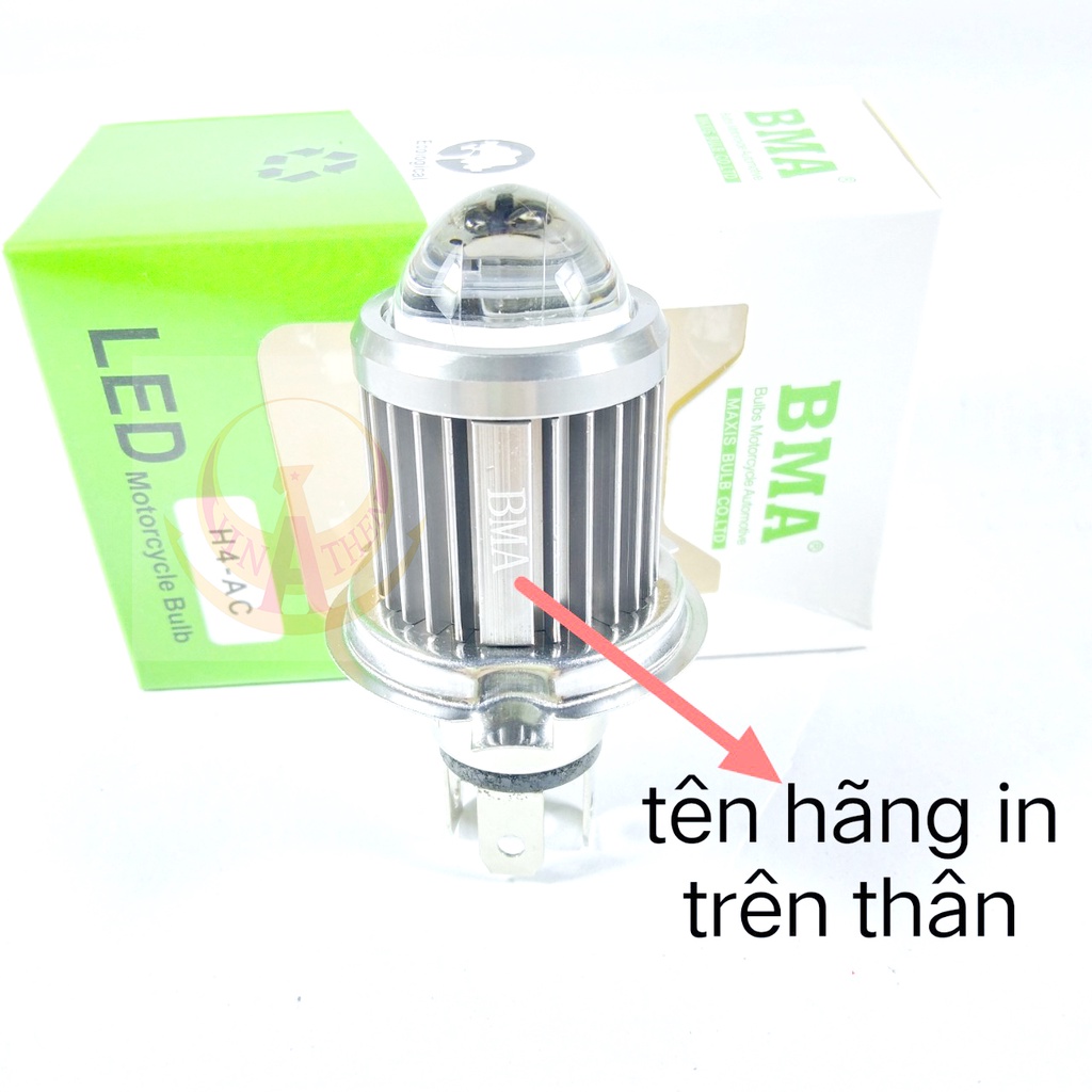 Đèn Pha Led Xe Máy Bi Cầu 2 Màu Cos Vàng Pha Trắng H4 Siêu Sáng Chính Hãng BMA HPLight V6