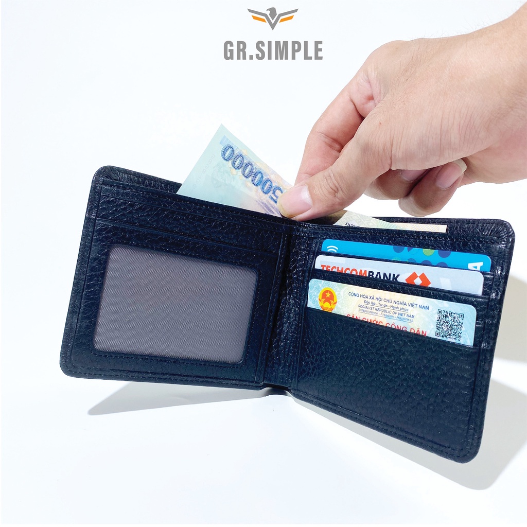 Ví nam da Bò 100% cao cấp Tặng full hộp làm quà tặng bảo hành 24 tháng GRAYHOMME ( TẶNG HỘP )