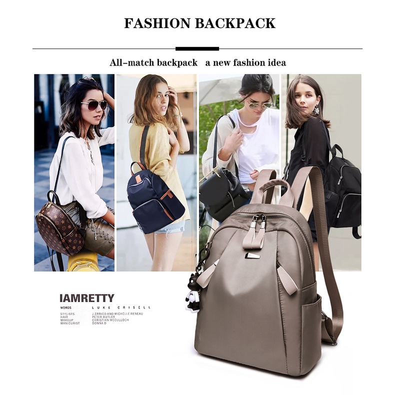 Ba Lô oxford Màu Trơn Sức Chứa Lớn Mẫu 2022 Thời Trang Cho Nữ