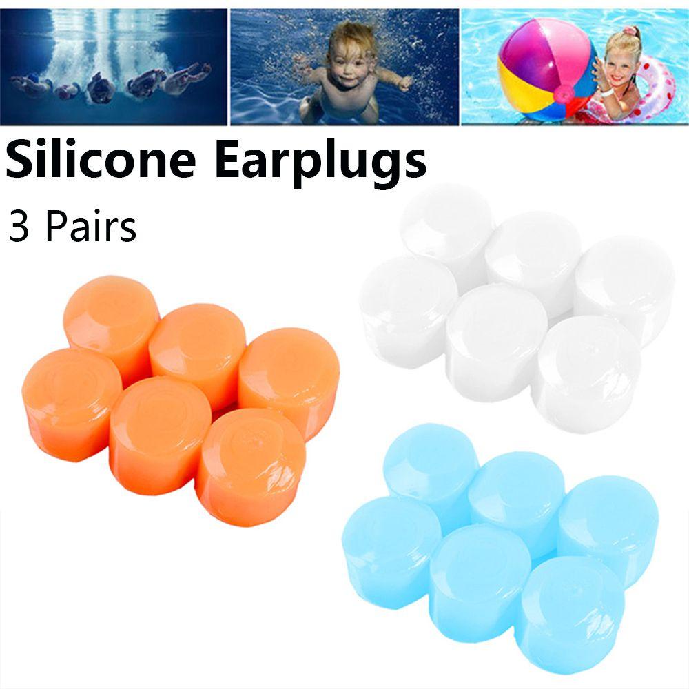 HECCEH 3 Pairs Ear Plugs Environmental Swimming Earplugs Anti-noise Soft Silicone