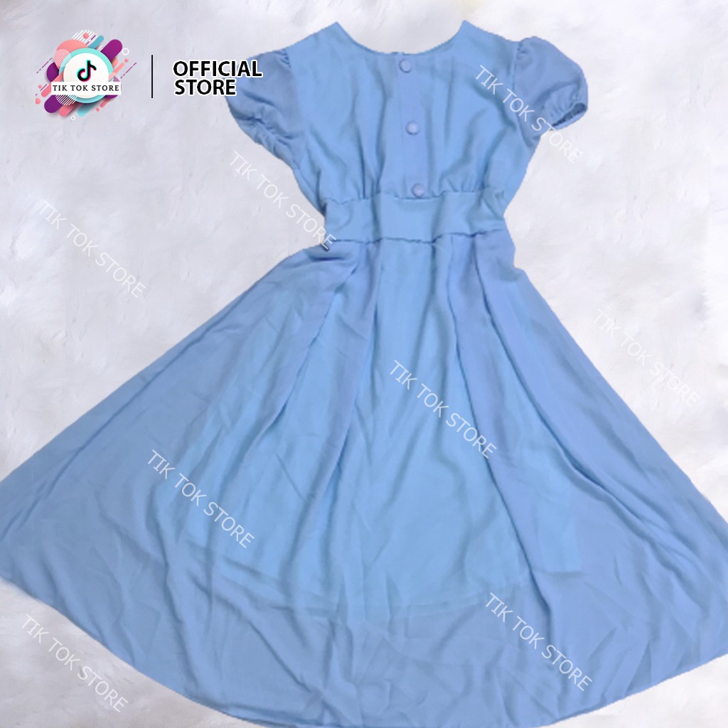 Váy tiểu thư sang chảnh, đầm tiểu thư đính nút TIK TOK STORE | BigBuy360 - bigbuy360.vn