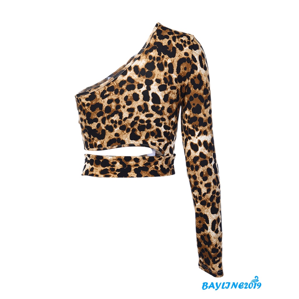 Áo Ngắn Trễ Vai Họa Tiết Da Báo Phong Cách Thời Trang Quyến Rũ Dành Cho Nữ