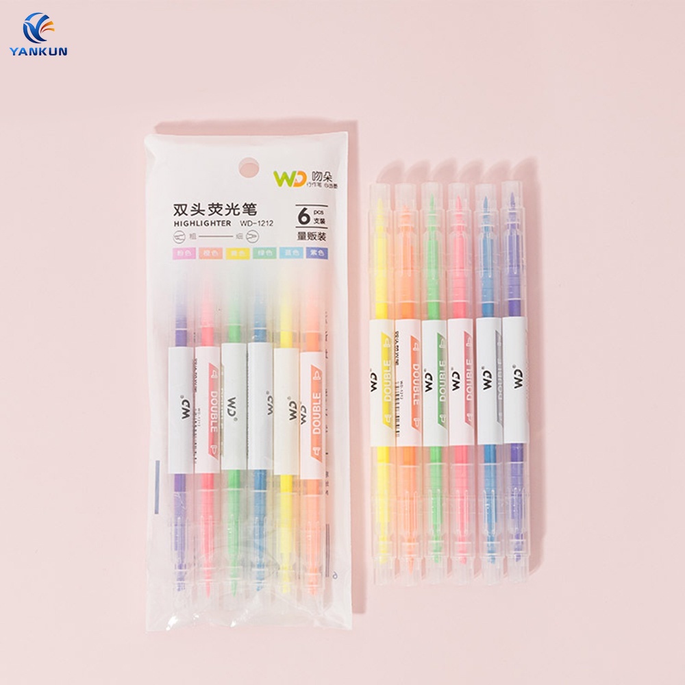 Set 6 bút đánh dấu hai đầu đa năng tiện lợi chất lượng cao
