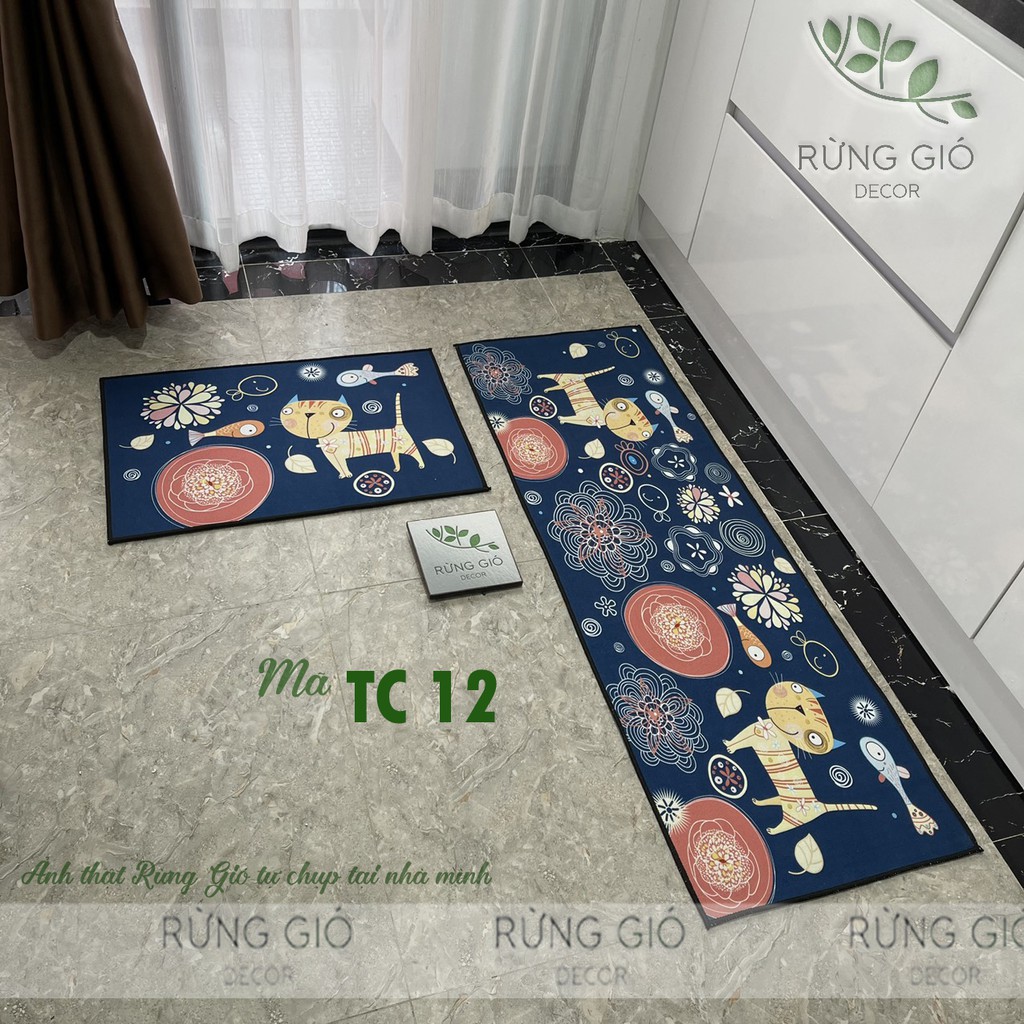 THẢM BẾP DẠ ÉP THẤM HÚT NƯỚC (40*60 + 40*120cm) CHỐNG TRƠN TRƯỢT, GIÁ BÁN CHO 1 CẶP THẢM