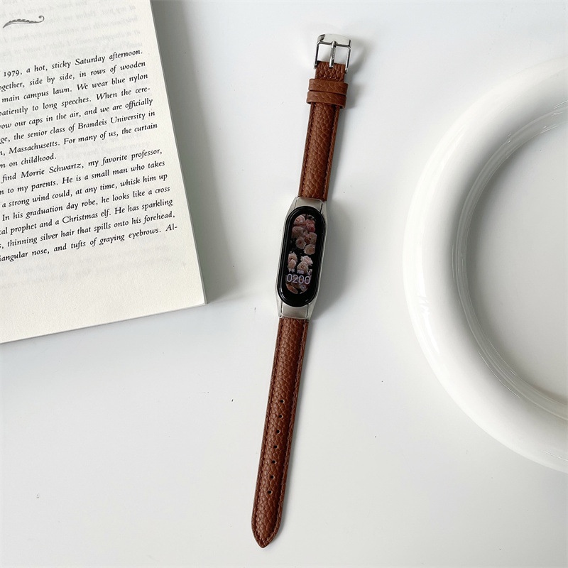 Dây Đeo Bằng Da Cho Đồng Hồ Thông Minh Mi Band 7 Mi Band 6 / 5 4 / 3