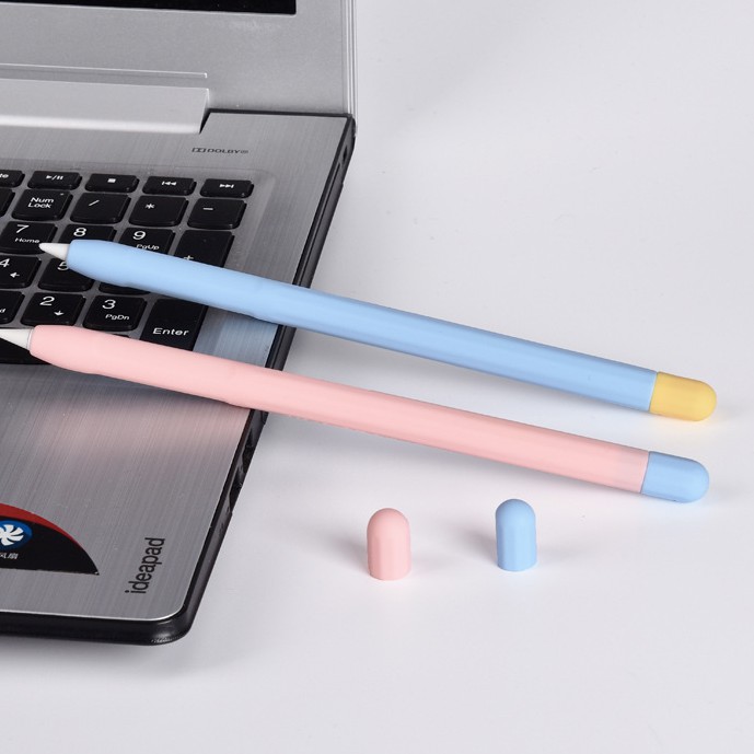 Ốp silicon bảo vệ bút Apple Pencil 1 và 2 tặng bọc bảo vệ ngòi, chất liệu silicone, vỏ ốp cover pencil