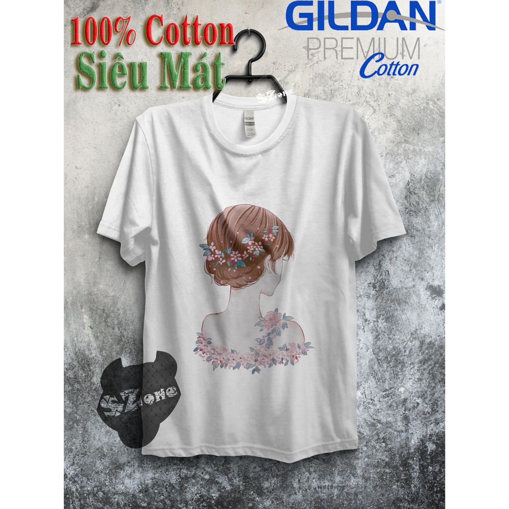 Áo Phông Nữ Cotton 100% In Hình 3D Cao Cấp Phong Cách - Áo Thun Gildan Nam Nữ Unisex Ngắn Tay Chất Mát Mùa Hè Szone PF49