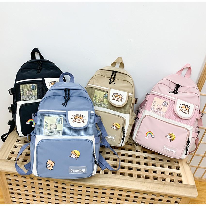 Balo ulzzang Hàn Quốc đi học chống nước tặng kèm sticker TN147 - CLOUDY FASHION